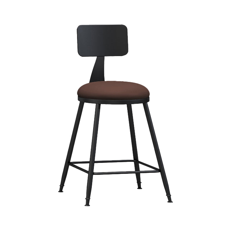 Industrial Coffee Shop Footrest Stool Matte Finish Iron Bar Stool