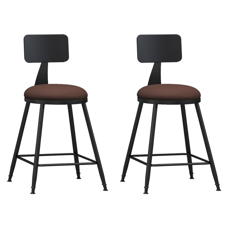 Industrial Coffee Shop Footrest Stool Matte Finish Iron Bar Stool