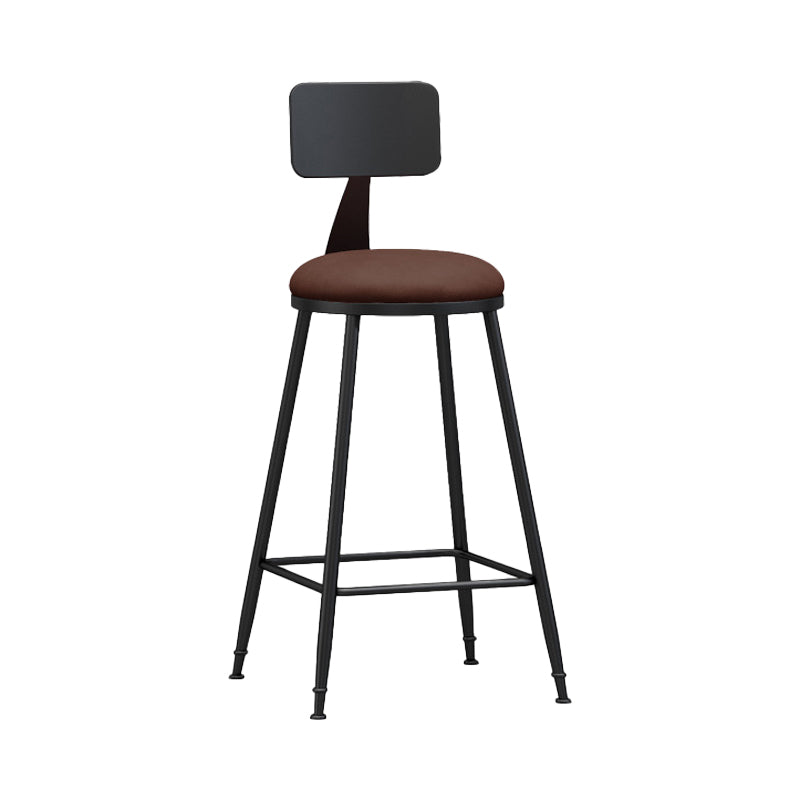 Industrial Coffee Shop Footrest Stool Matte Finish Iron Bar Stool