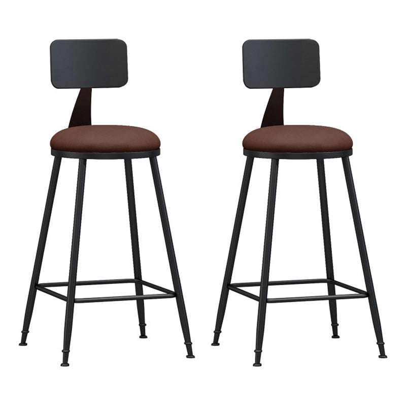 Industrial Coffee Shop Footrest Stool Matte Finish Iron Bar Stool
