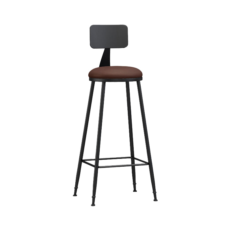 Industrial Coffee Shop Footrest Stool Matte Finish Iron Bar Stool