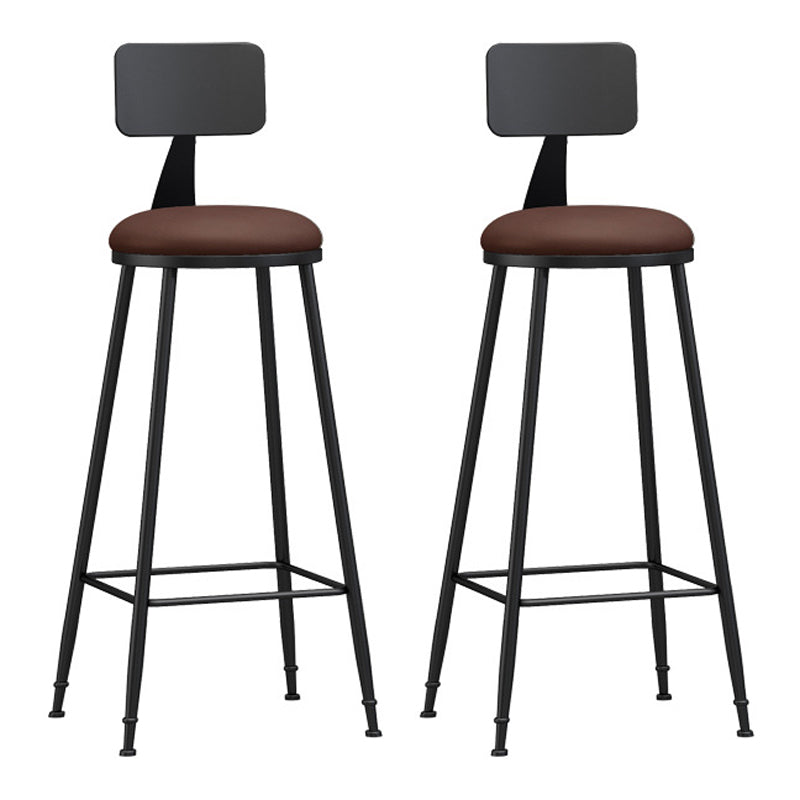 Industrial Coffee Shop Footrest Stool Matte Finish Iron Bar Stool