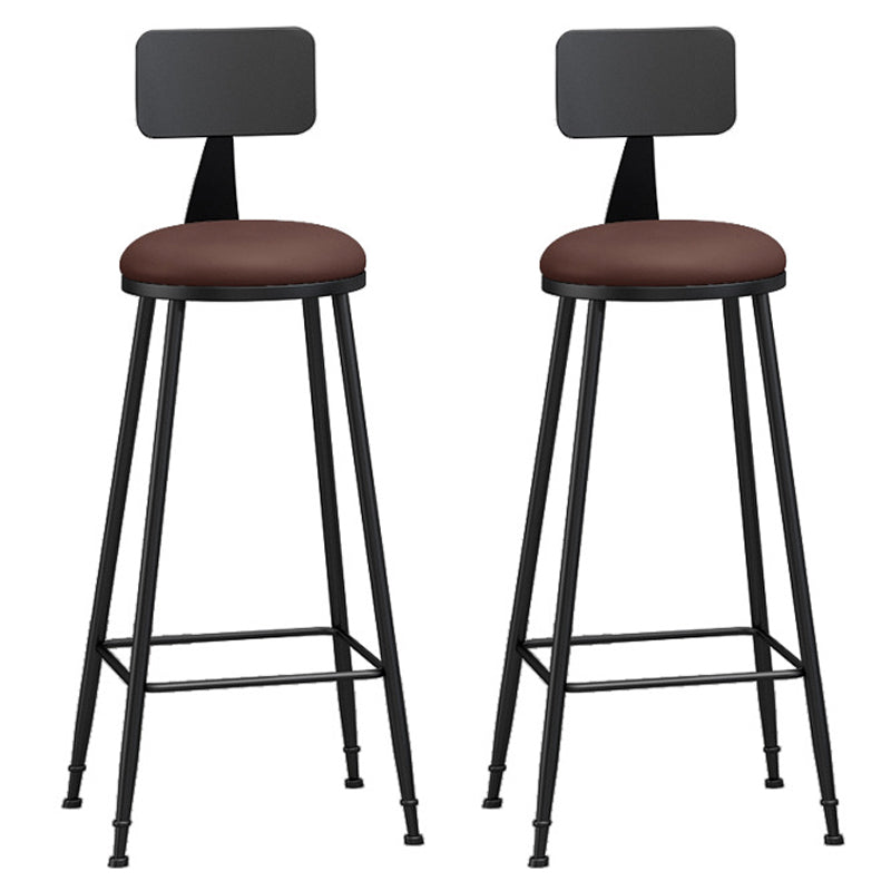 Industrial Coffee Shop Footrest Stool Matte Finish Iron Bar Stool