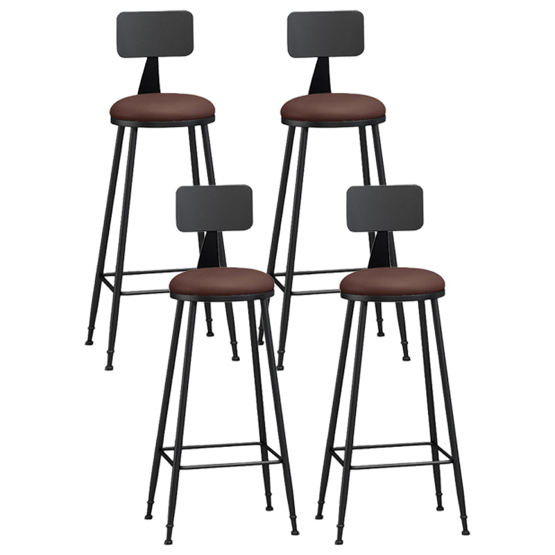Industrial Coffee Shop Footrest Stool Matte Finish Iron Bar Stool