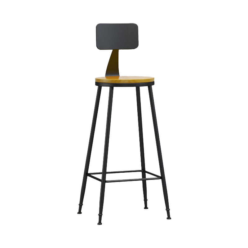 Industrial Coffee Shop Footrest Stool Matte Finish Iron Bar Stool