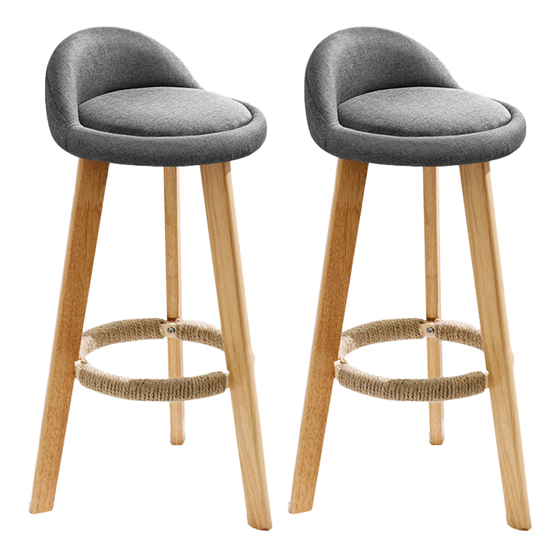 Scandinavian Milk Tea Shop Footrest Stool Matte Finish Upholstered Bar Stools