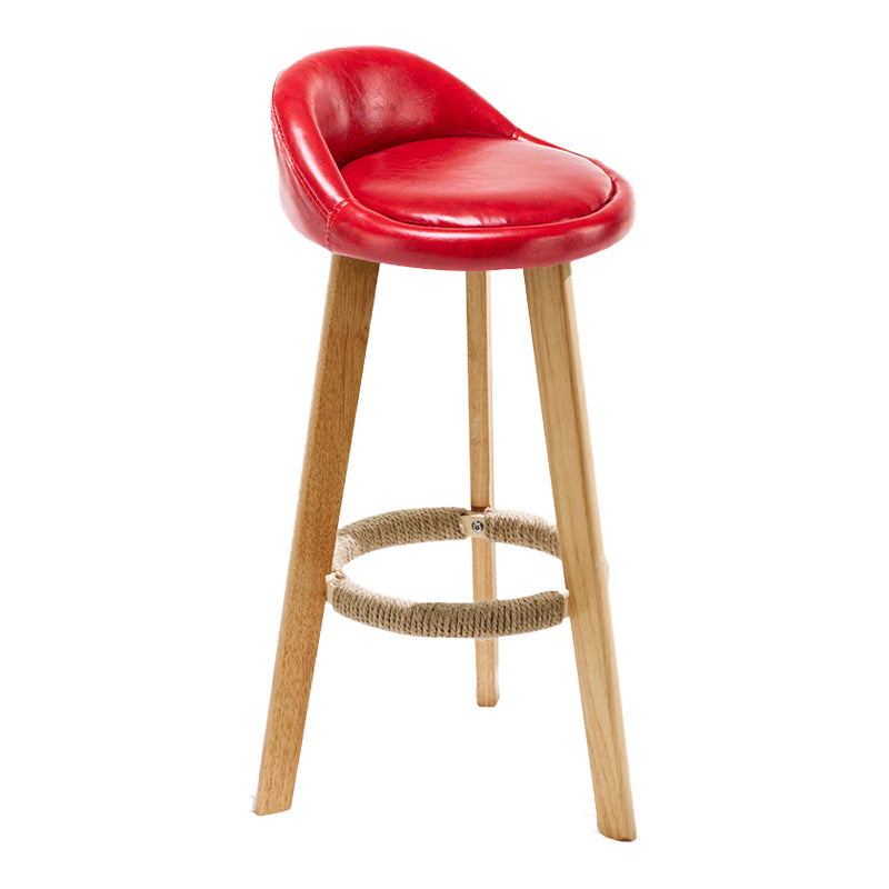 Scandinavian Milk Tea Shop Footrest Stool Matte Finish Upholstered Bar Stools