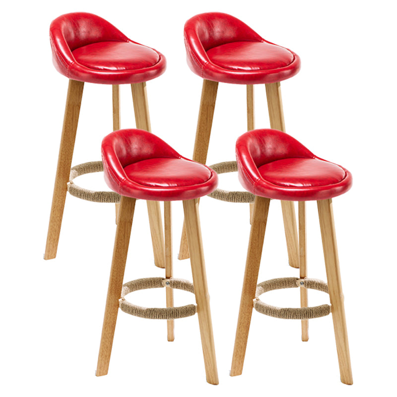 Scandinavian Milk Tea Shop Footrest Stool Matte Finish Upholstered Bar Stools