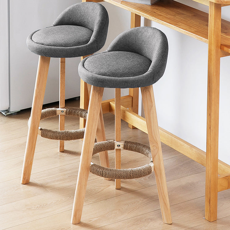 Scandinavian Milk Tea Shop Footrest Stool Matte Finish Upholstered Bar Stools