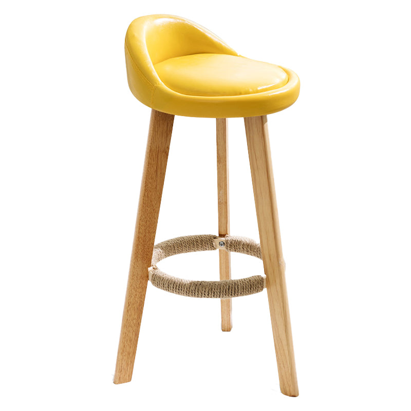 Scandinavian Milk Tea Shop Footrest Stool Matte Finish Upholstered Bar Stools