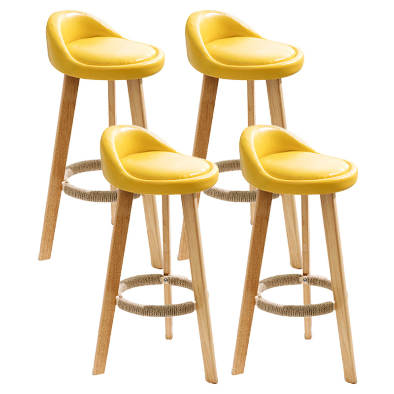 Scandinavian Milk Tea Shop Footrest Stool Matte Finish Upholstered Bar Stools