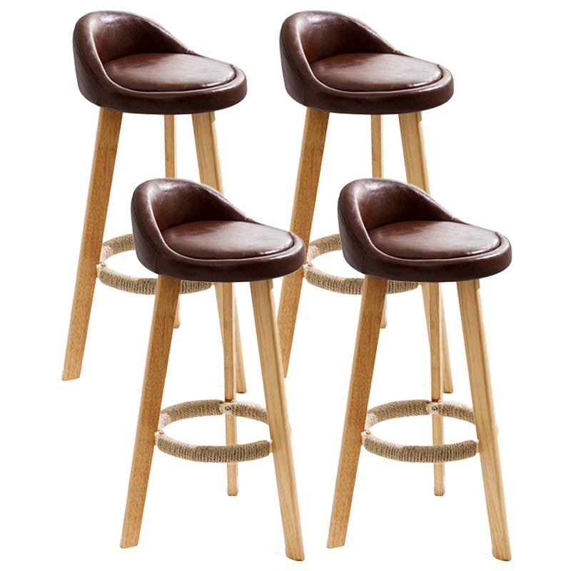 Scandinavian Milk Tea Shop Footrest Stool Matte Finish Upholstered Bar Stools