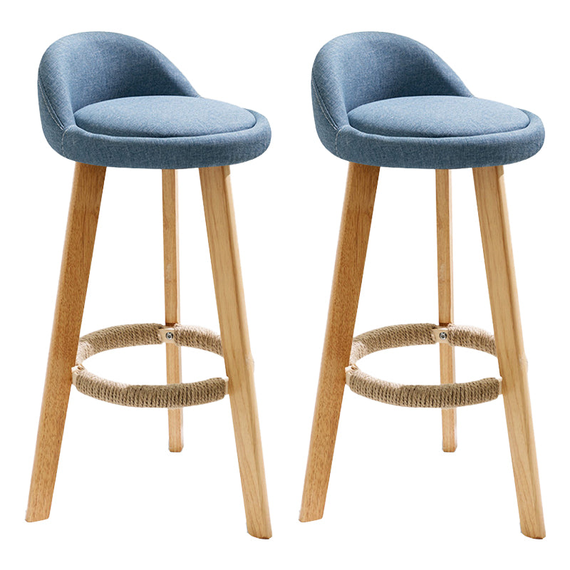 Scandinavian Milk Tea Shop Footrest Stool Matte Finish Upholstered Bar Stools