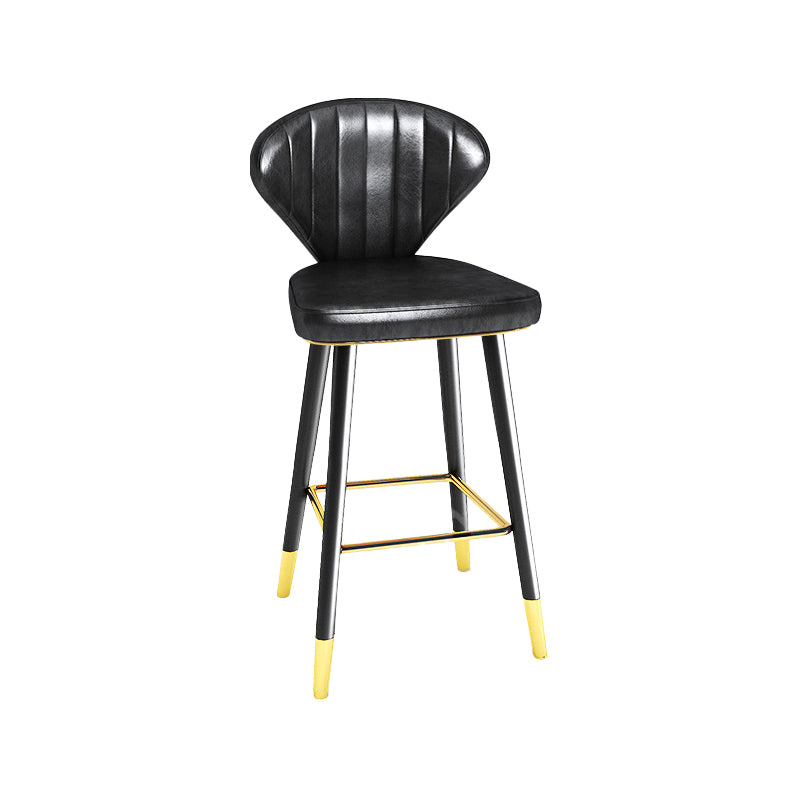 Modern Matte Finish Leather Barstool Footrest Living Room Stool