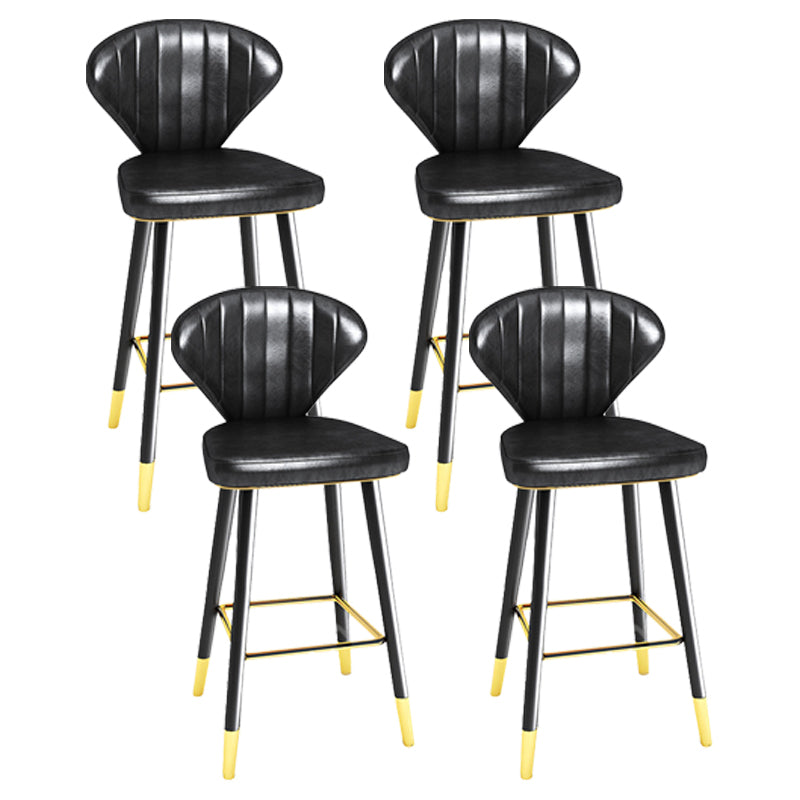 Modern Matte Finish Leather Barstool Footrest Living Room Stool
