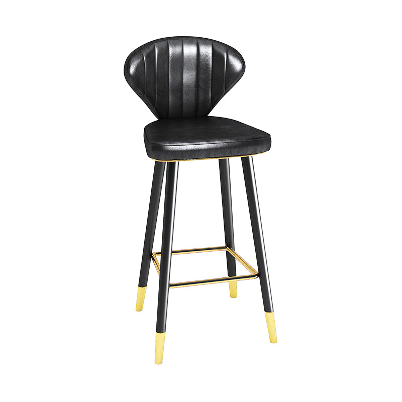 Modern Matte Finish Leather Barstool Footrest Living Room Stool