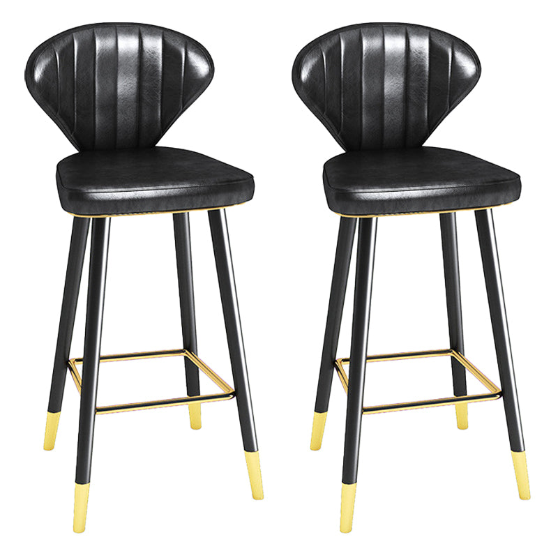 Modern Matte Finish Leather Barstool Footrest Living Room Stool