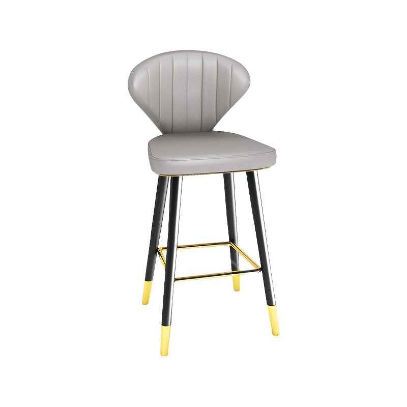Modern Matte Finish Leather Barstool Footrest Living Room Stool