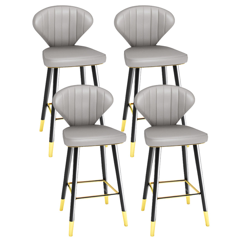 Modern Matte Finish Leather Barstool Footrest Living Room Stool
