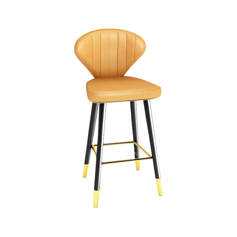 Modern Matte Finish Leather Barstool Footrest Living Room Stool