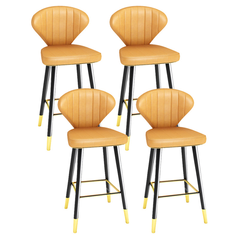 Modern Matte Finish Leather Barstool Footrest Living Room Stool