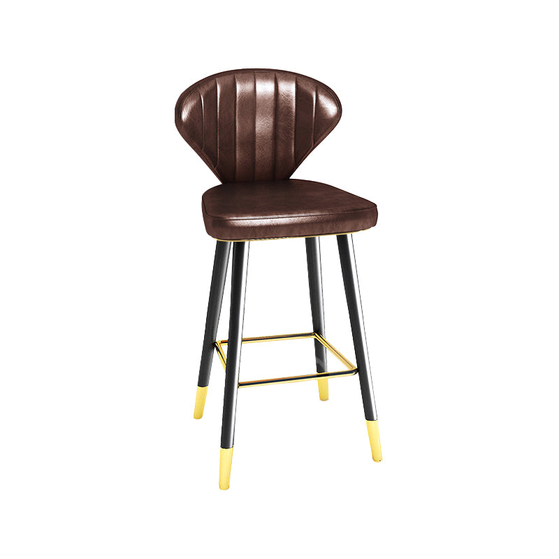Modern Matte Finish Leather Barstool Footrest Living Room Stool