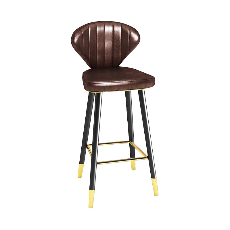 Modern Matte Finish Leather Barstool Footrest Living Room Stool