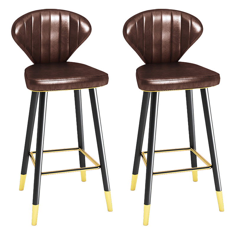 Modern Matte Finish Leather Barstool Footrest Living Room Stool