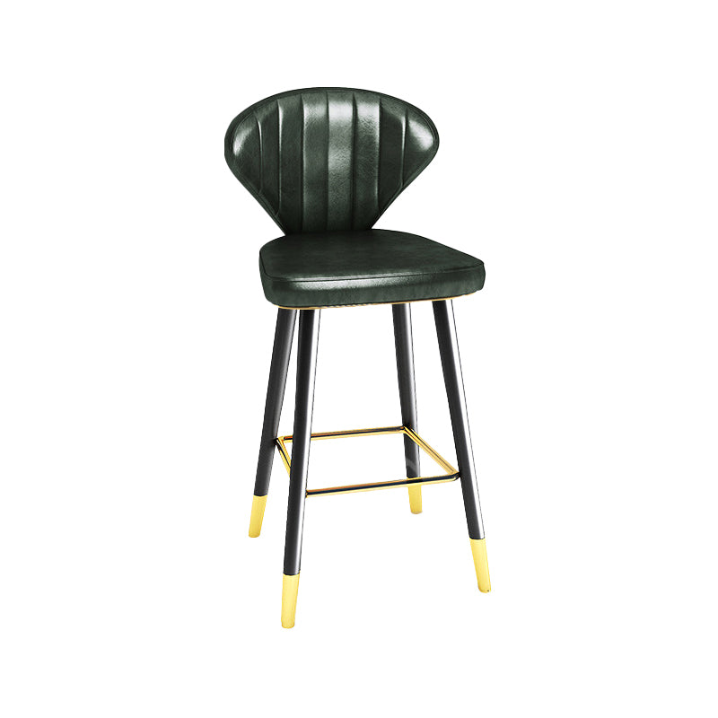 Modern Matte Finish Leather Barstool Footrest Living Room Stool