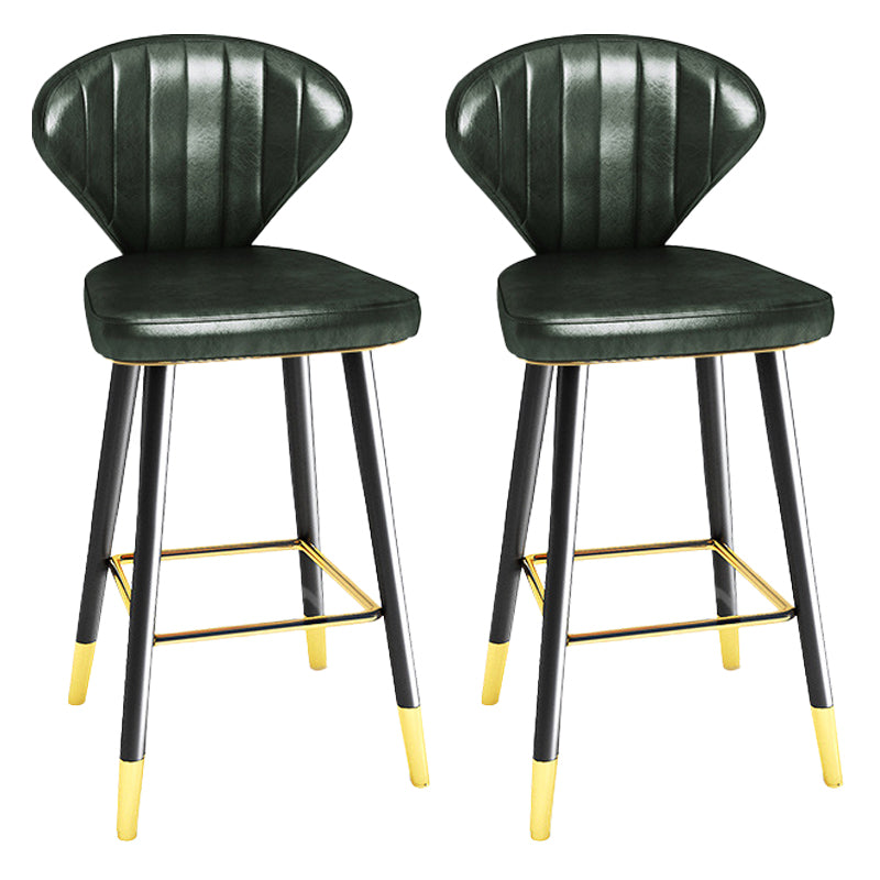 Modern Matte Finish Leather Barstool Footrest Living Room Stool