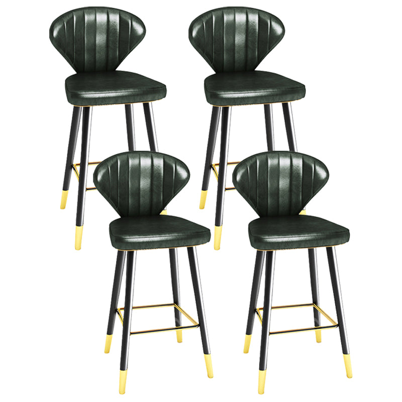 Modern Matte Finish Leather Barstool Footrest Living Room Stool