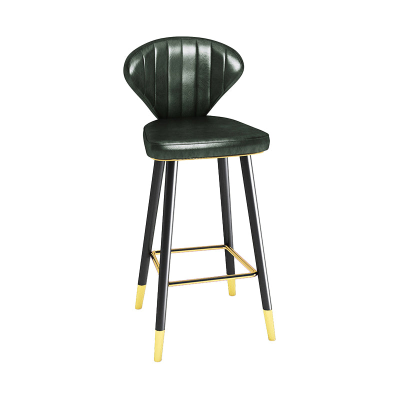 Modern Matte Finish Leather Barstool Footrest Living Room Stool