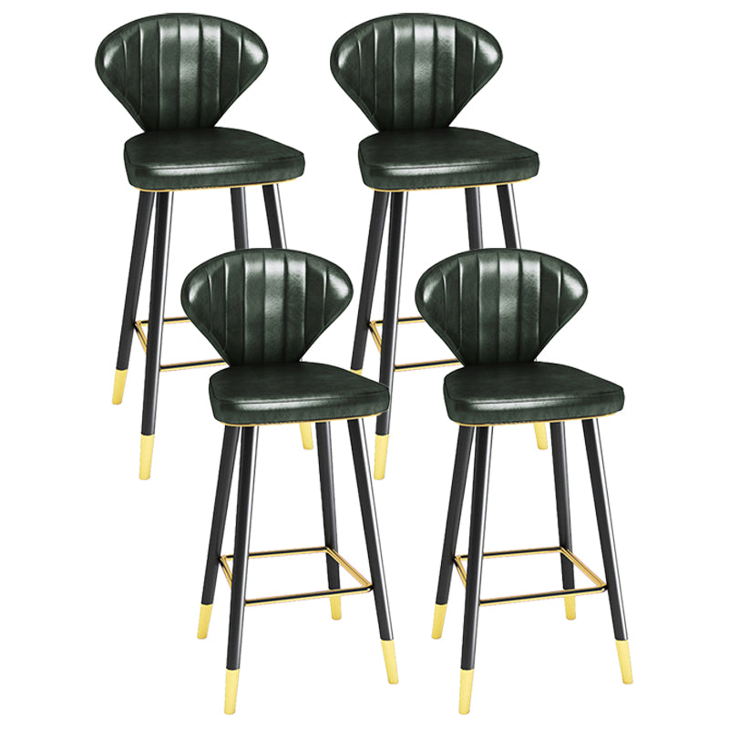 Modern Matte Finish Leather Barstool Footrest Living Room Stool