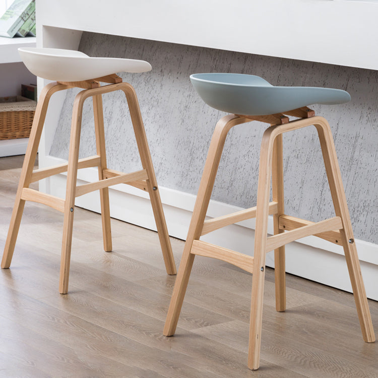 Scandinavian Footrest Milk Tea Shop Stool Matte Finish Plastic Barstool