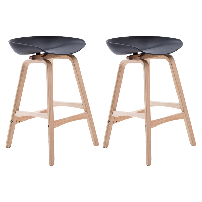 Scandinavian Footrest Milk Tea Shop Stool Matte Finish Plastic Barstool