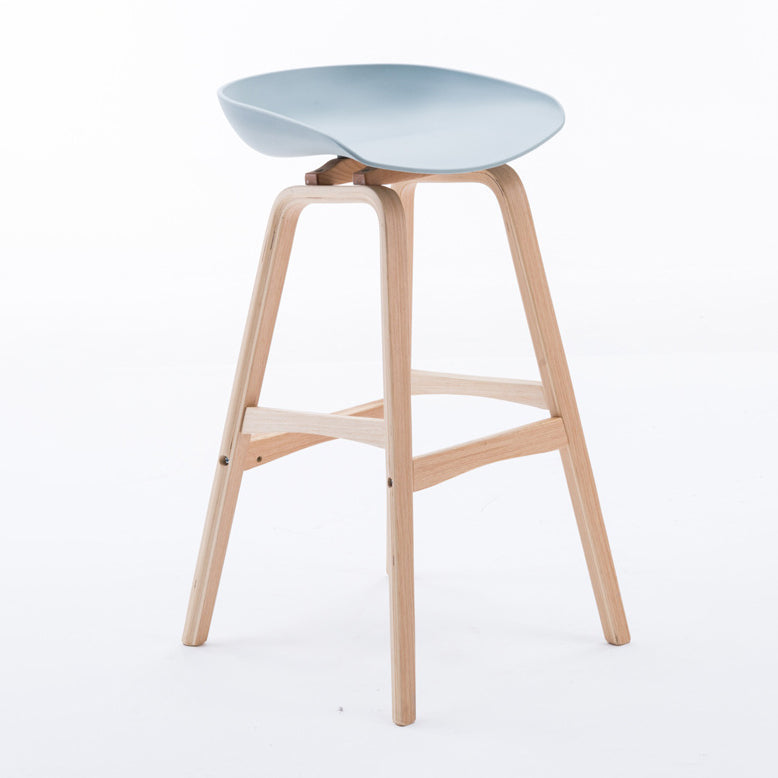 Scandinavian Footrest Milk Tea Shop Stool Matte Finish Plastic Barstool