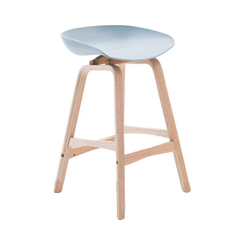 Scandinavian Footrest Milk Tea Shop Stool Matte Finish Plastic Barstool