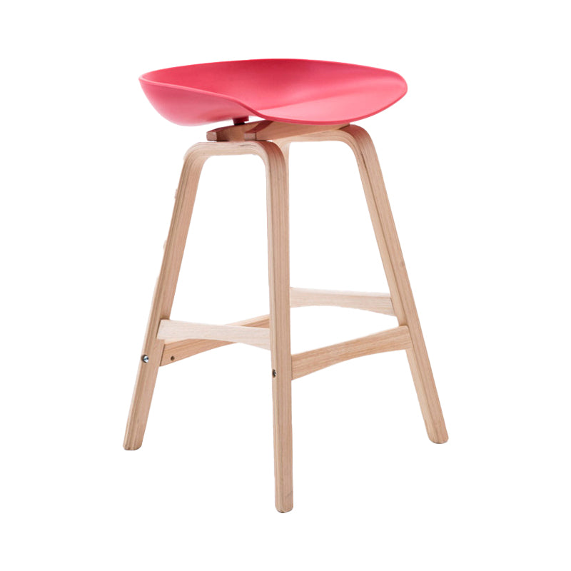 Scandinavian Footrest Milk Tea Shop Stool Matte Finish Plastic Barstool