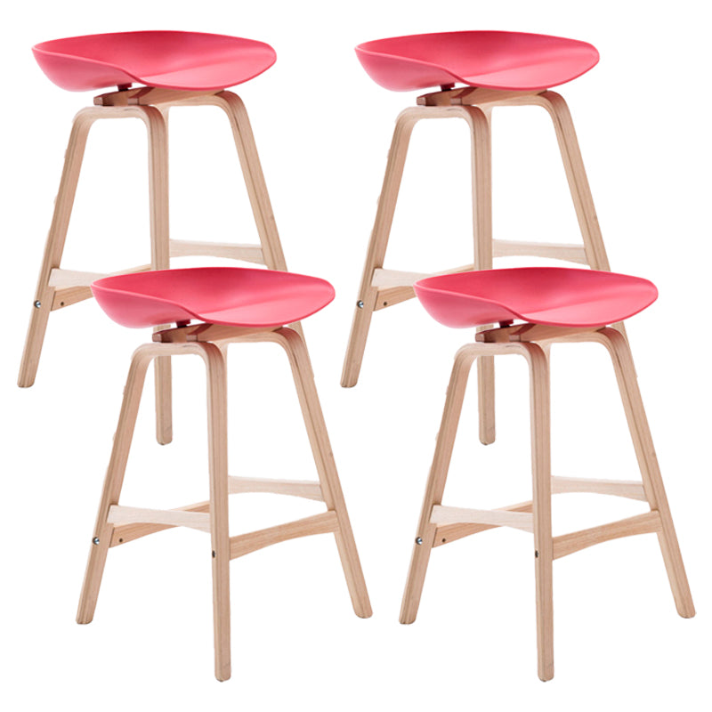 Scandinavian Footrest Milk Tea Shop Stool Matte Finish Plastic Barstool