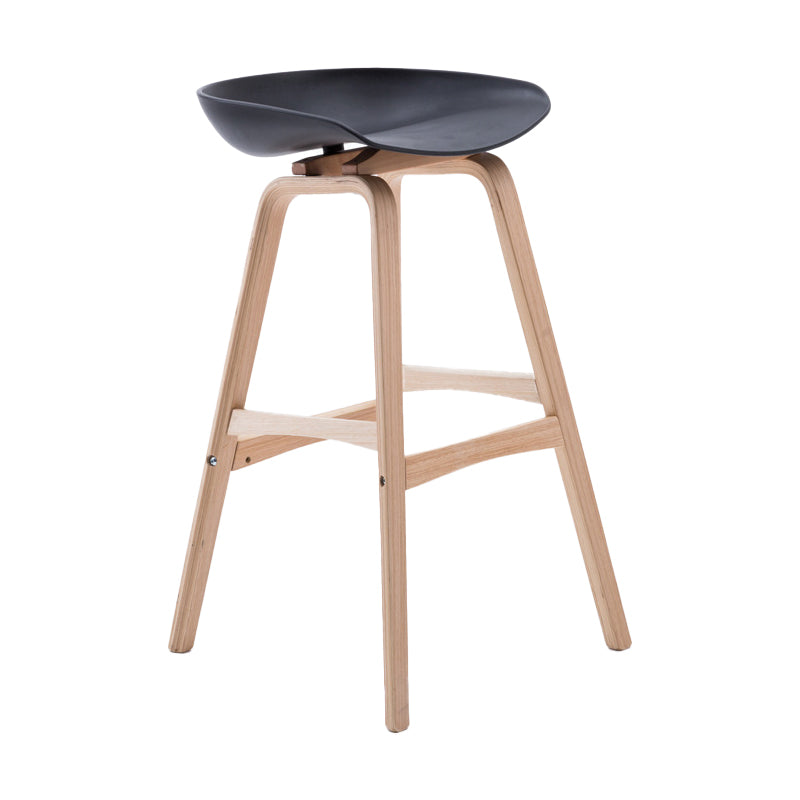 Scandinavian Footrest Milk Tea Shop Stool Matte Finish Plastic Barstool