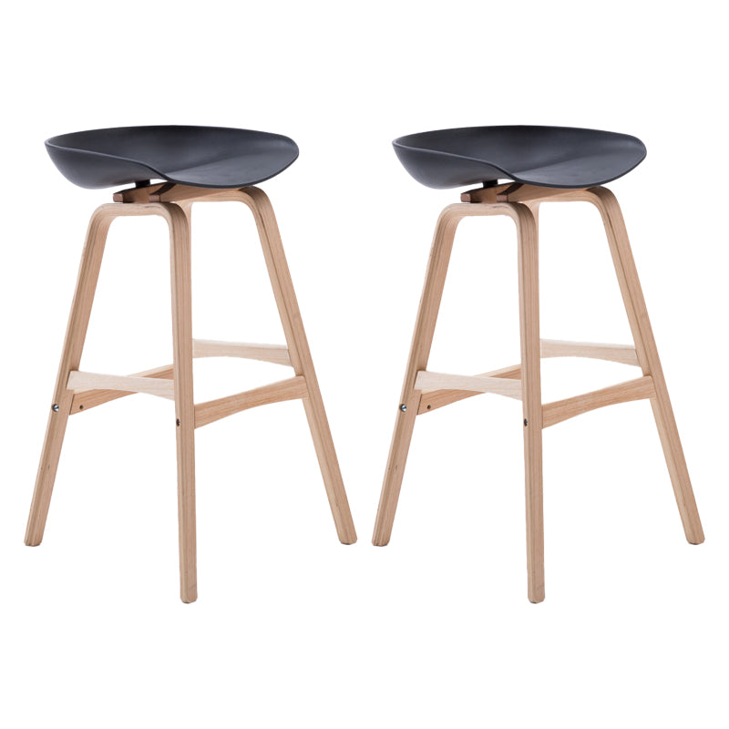 Scandinavian Footrest Milk Tea Shop Stool Matte Finish Plastic Barstool