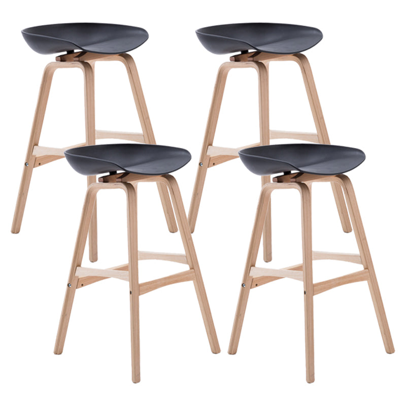 Scandinavian Footrest Milk Tea Shop Stool Matte Finish Plastic Barstool