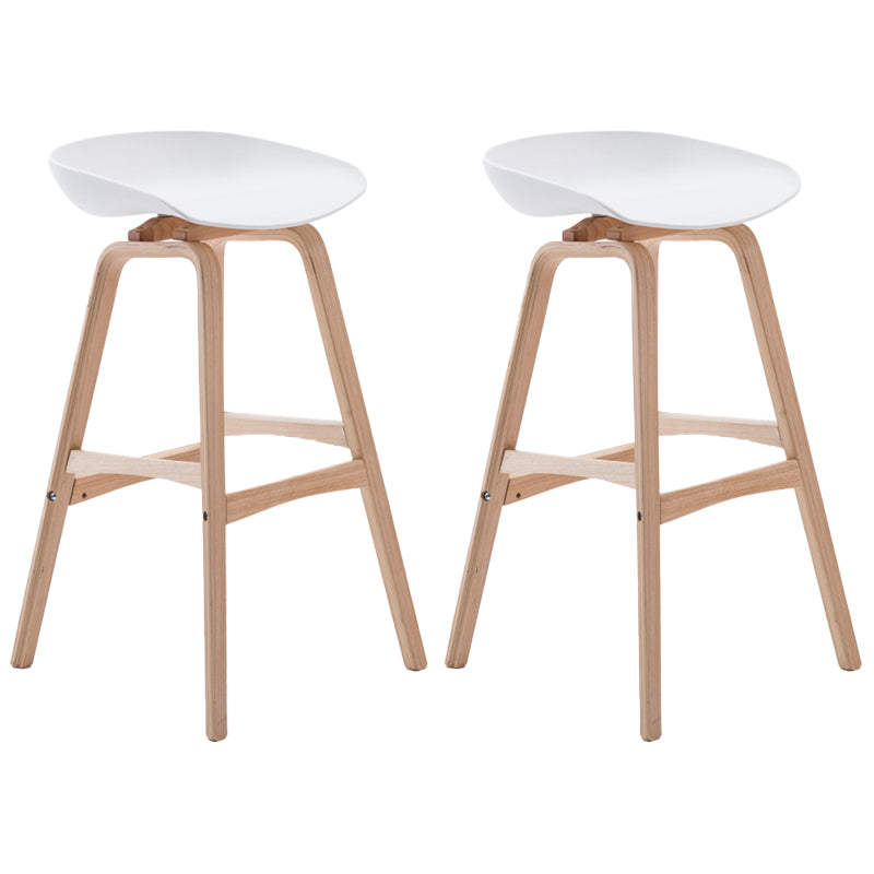 Scandinavian Footrest Milk Tea Shop Stool Matte Finish Plastic Barstool