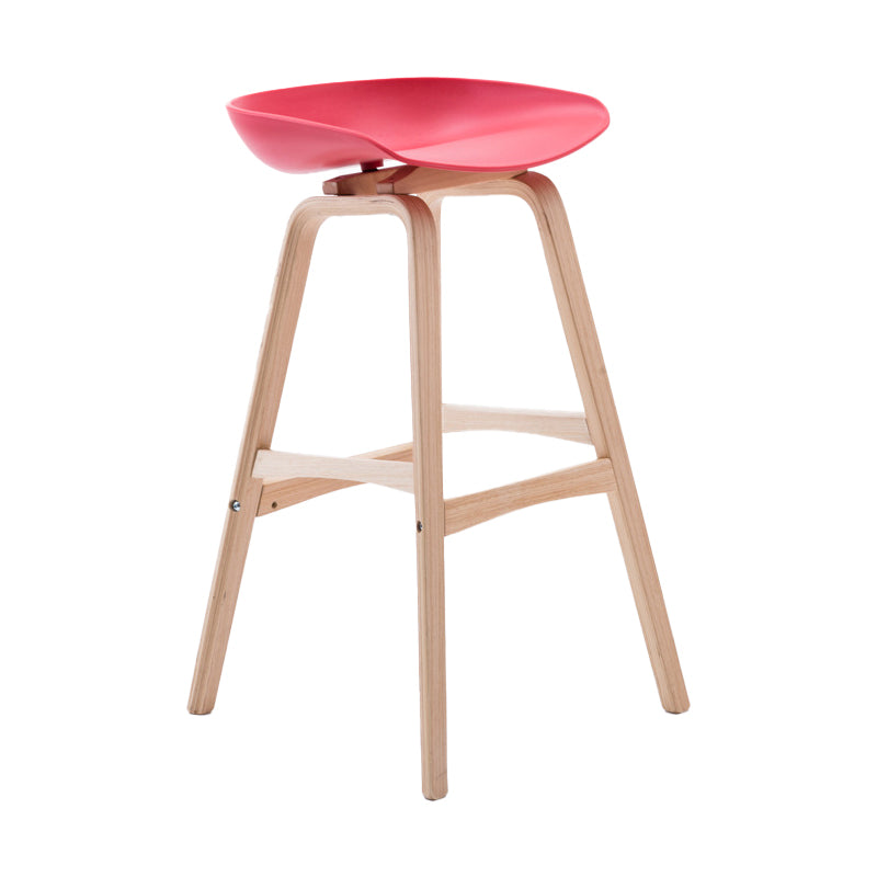Scandinavian Footrest Milk Tea Shop Stool Matte Finish Plastic Barstool