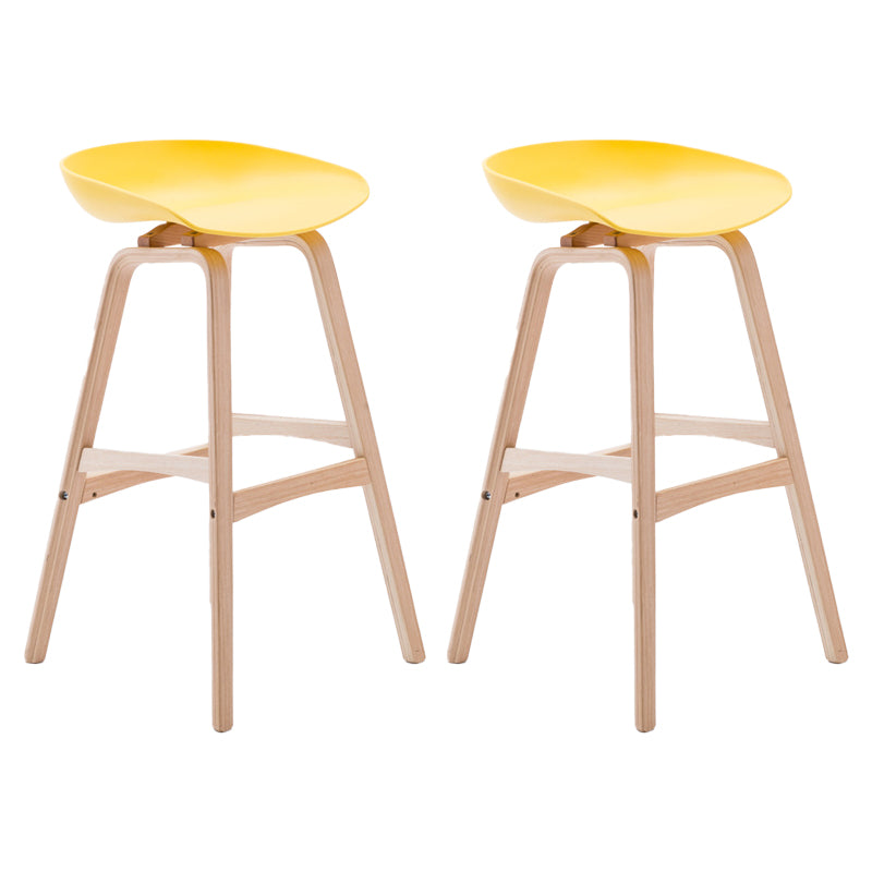 Scandinavian Footrest Milk Tea Shop Stool Matte Finish Plastic Barstool