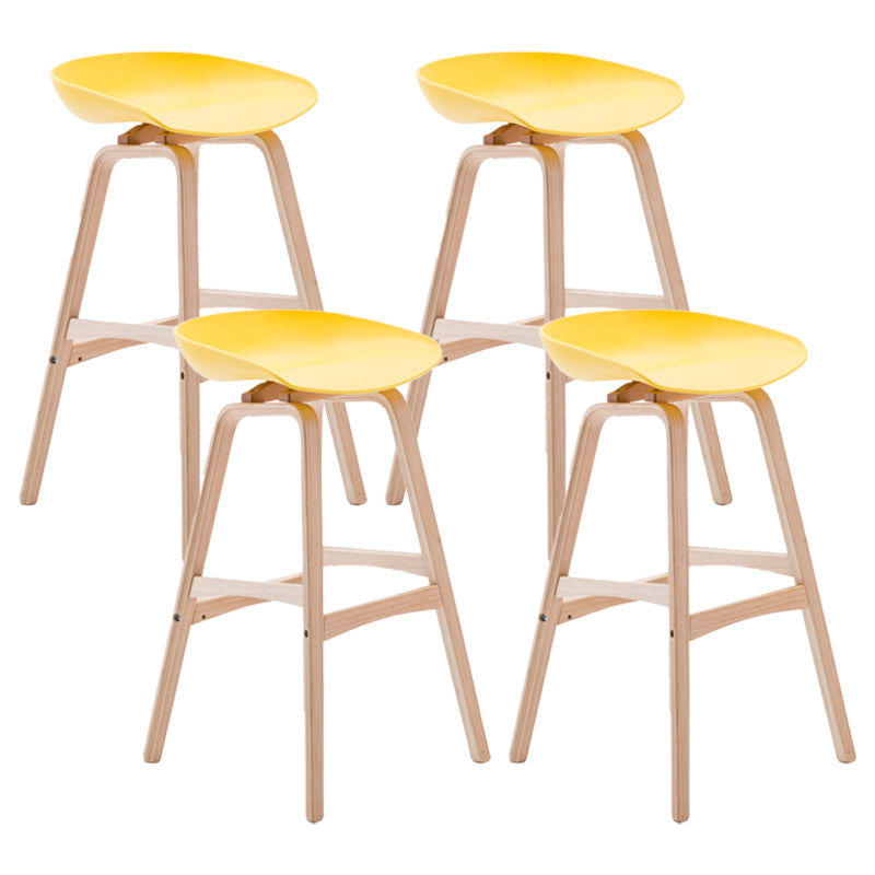 Scandinavian Footrest Milk Tea Shop Stool Matte Finish Plastic Barstool