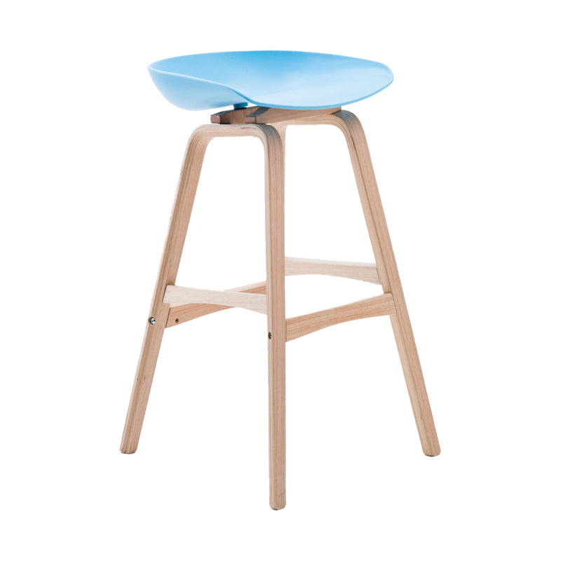 Scandinavian Footrest Milk Tea Shop Stool Matte Finish Plastic Barstool