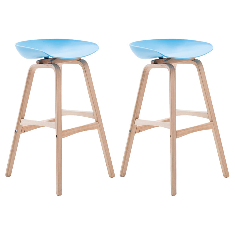 Scandinavian Footrest Milk Tea Shop Stool Matte Finish Plastic Barstool