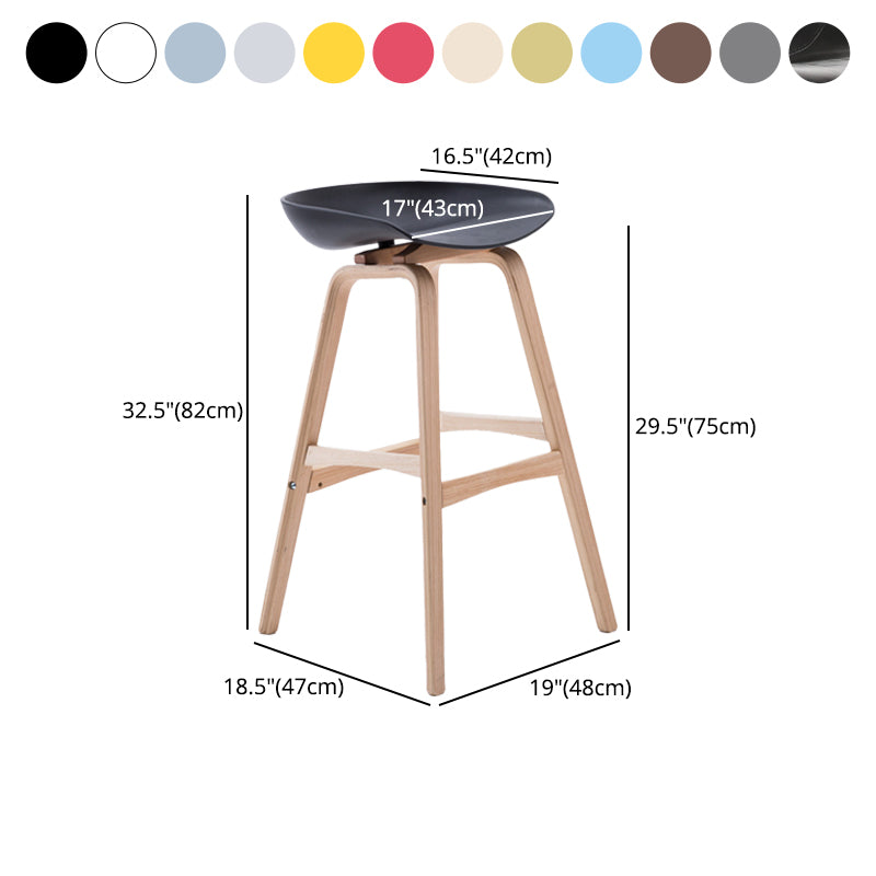 Scandinavian Footrest Milk Tea Shop Stool Matte Finish Plastic Barstool
