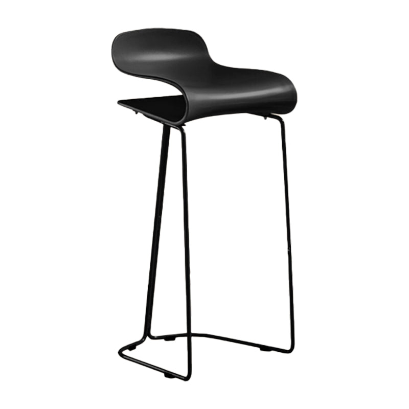 Scandinavian Restaurant Footrest Stool Matte Finish Plastic Bar Stool